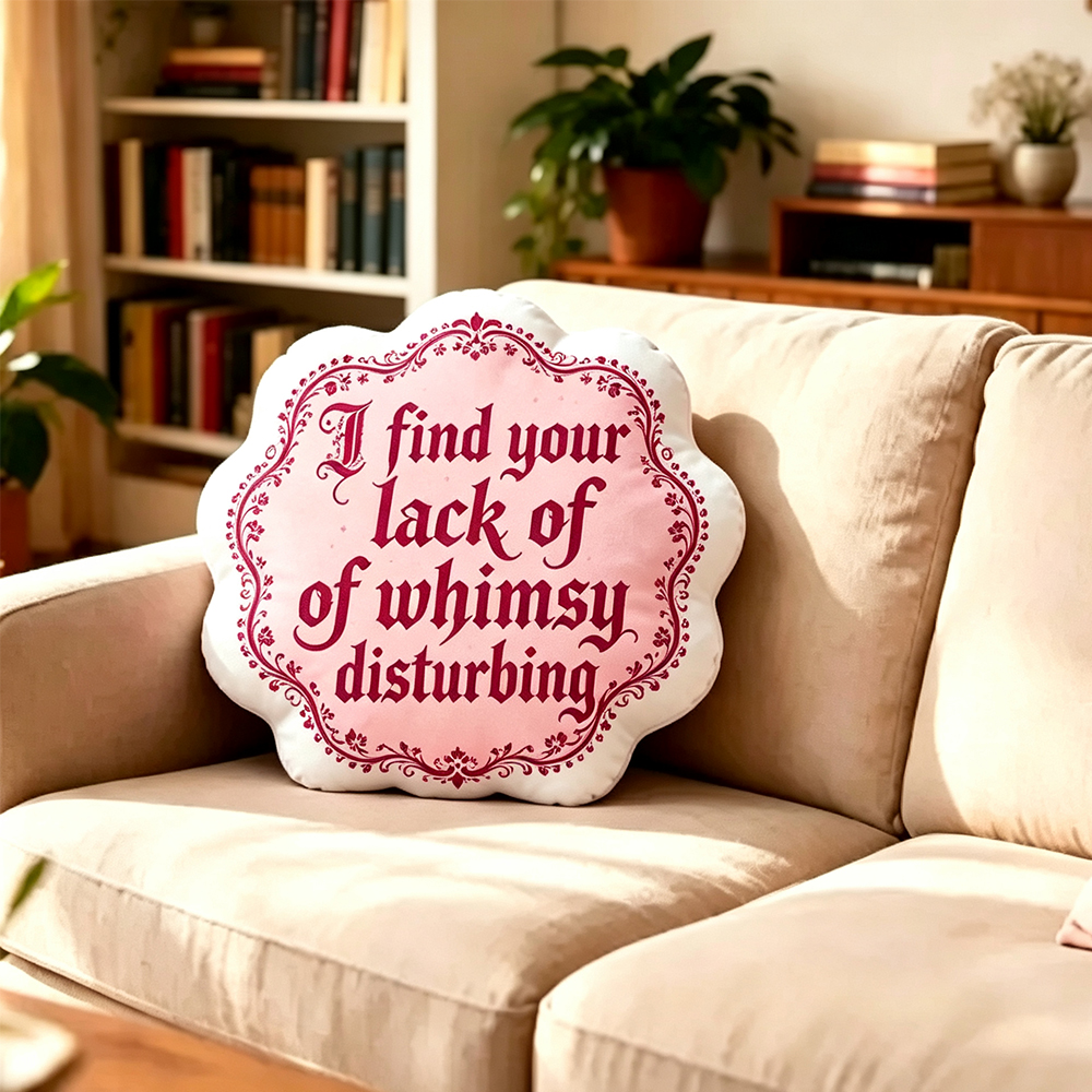 Pagewings I Find Your Lack Of Whimsy Shaped Throw Pillow