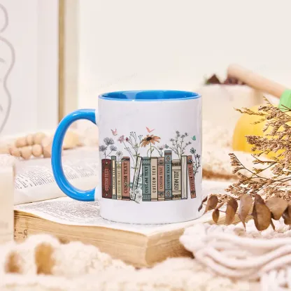 Pagewings Personalized Tittle Floral Books Mug