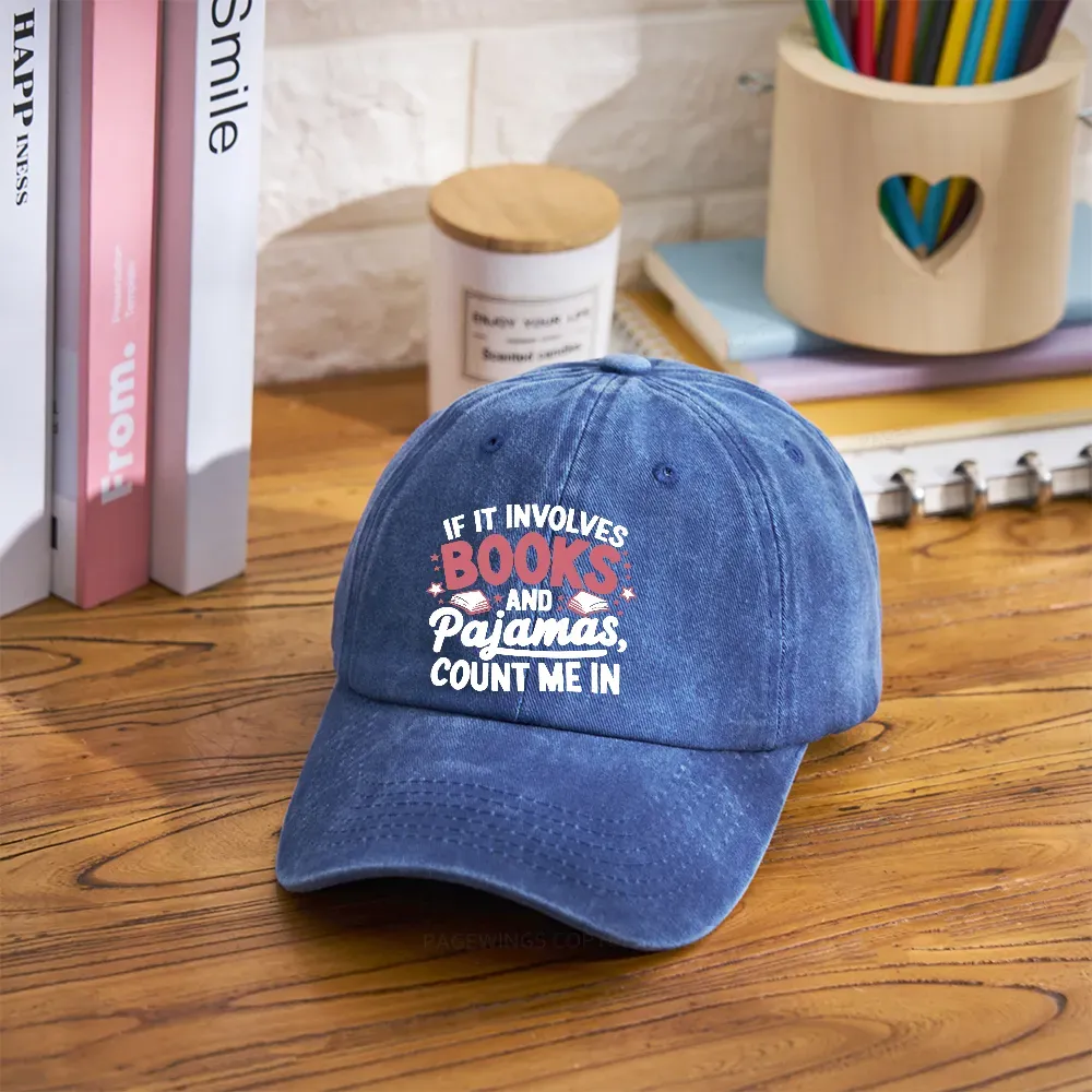 Pagewing Lover Funny Book Reading Washed Cap