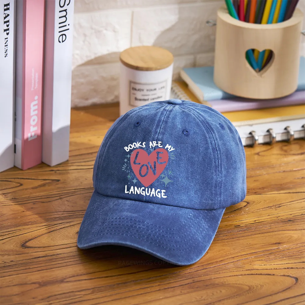 Pagewing Books Are My Love Language Washed Cap
