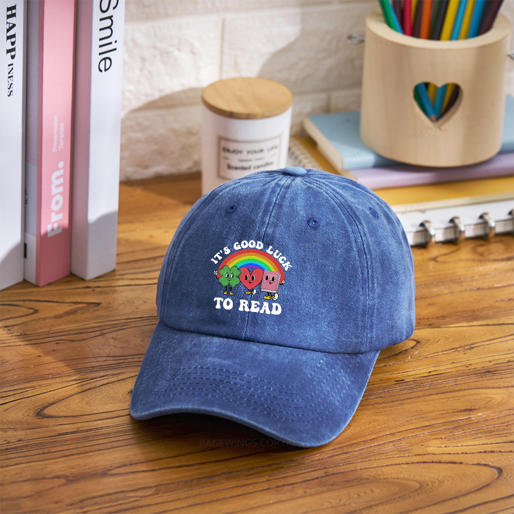 Pagewings St. Patrick's Day Librarian Washed Cap