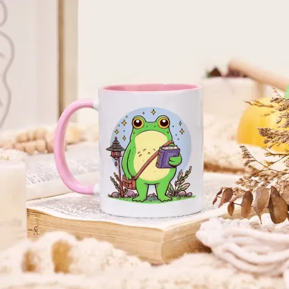 Pagewings Frog Reading Book Mug