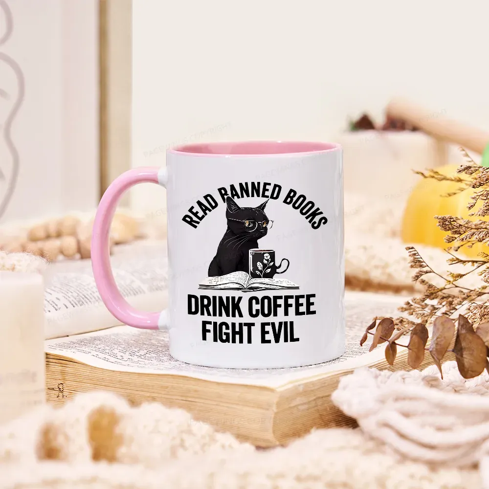 Pagewings Read Books Drink Coffee Fight Evil Mug