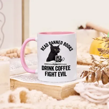 Pagewings Read Books Drink Coffee Fight Evil Mug
