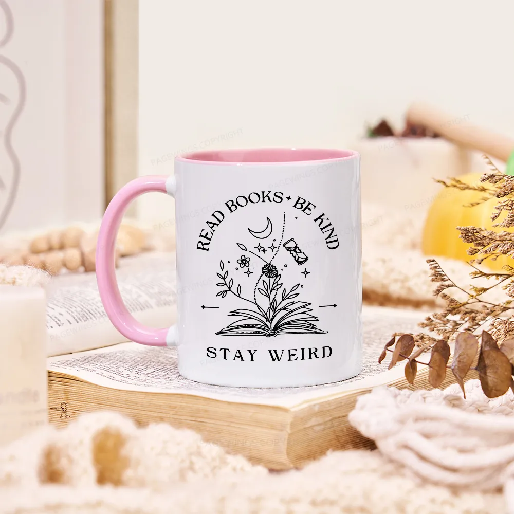 Pagewings Comfort Colors Read Books Be Kind Stay Weird Mug