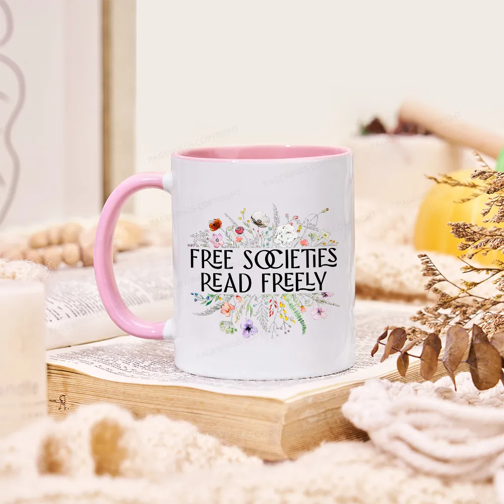 Pagewings Free Societies Read Freely Mug