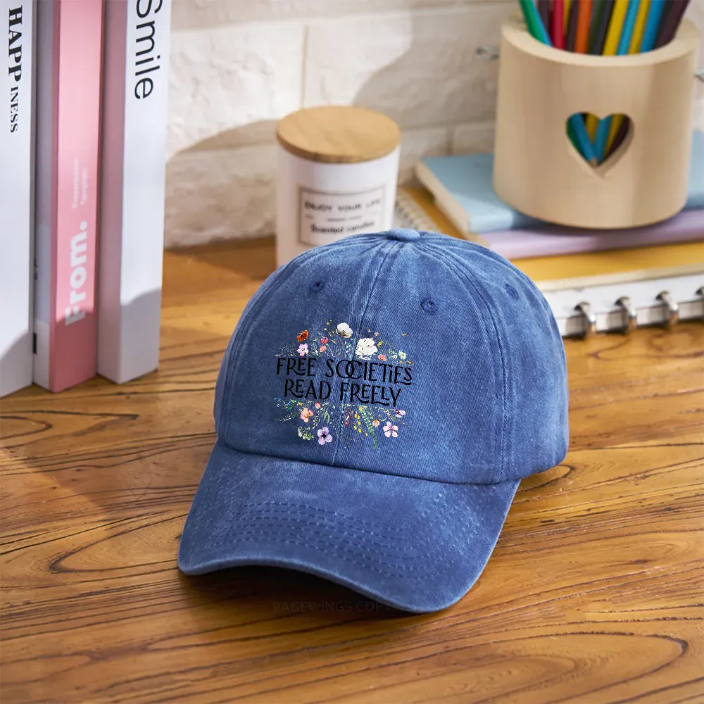 Pagewings Free Societies Read Freely Washed Cap