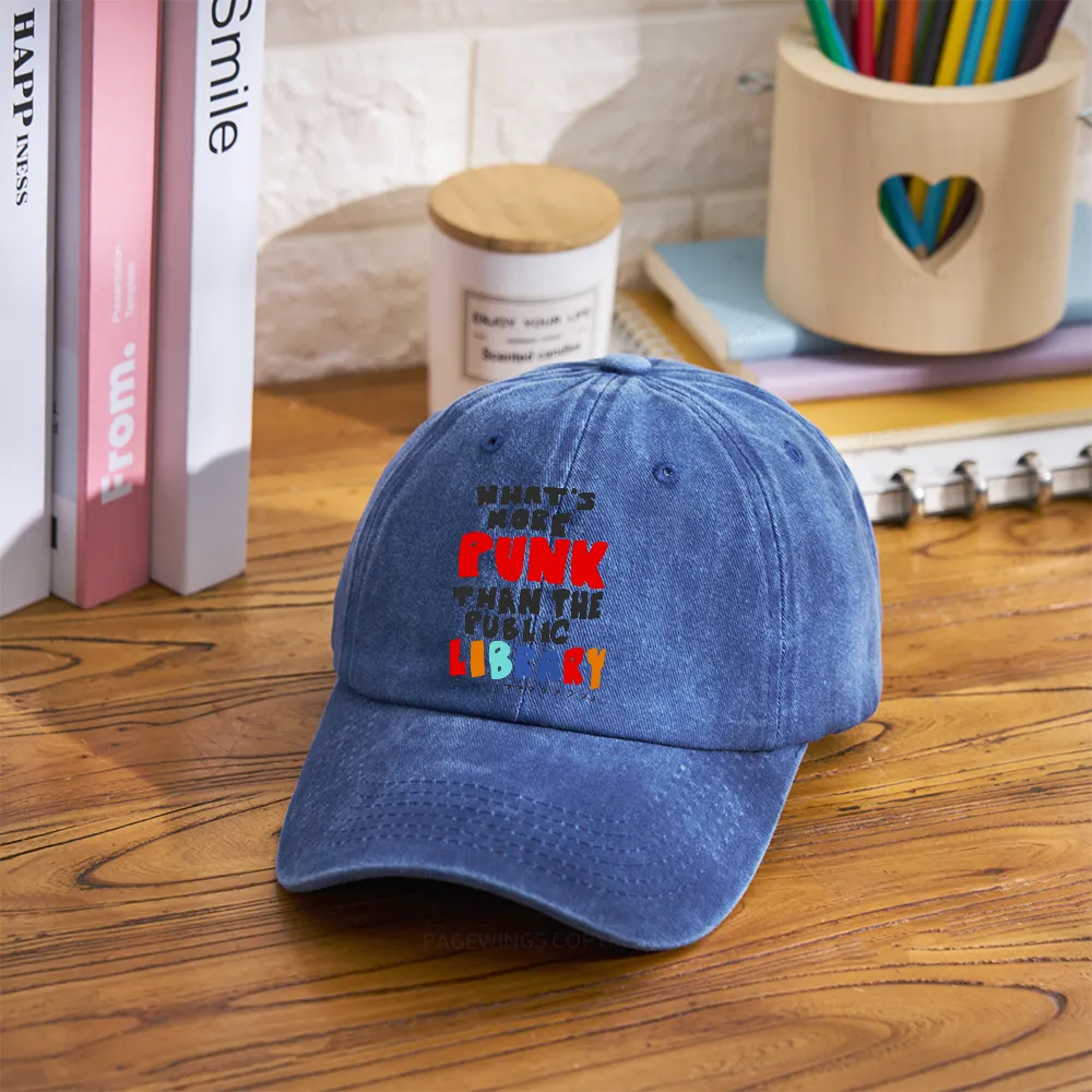 Pagewings What's More Punk Than The Public Library Washed Cap