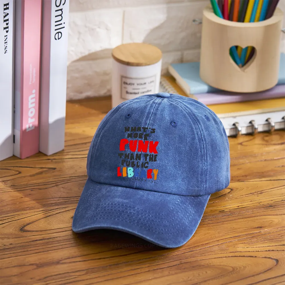 Pagewings What's More Punk Than The Public Library Washed Cap