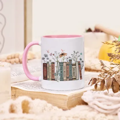 Pagewings Personalized Tittle Floral Books Mug
