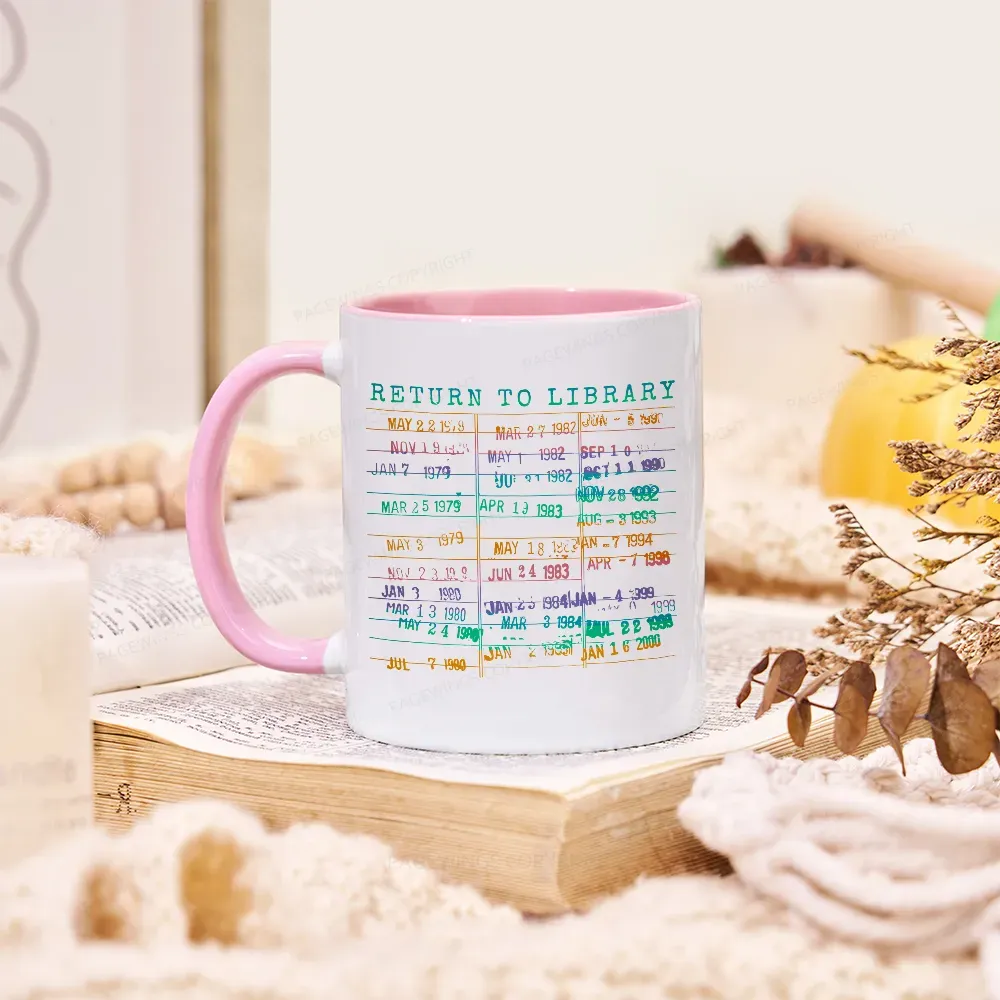 Pagewing Vintage Library Rainbow Mug