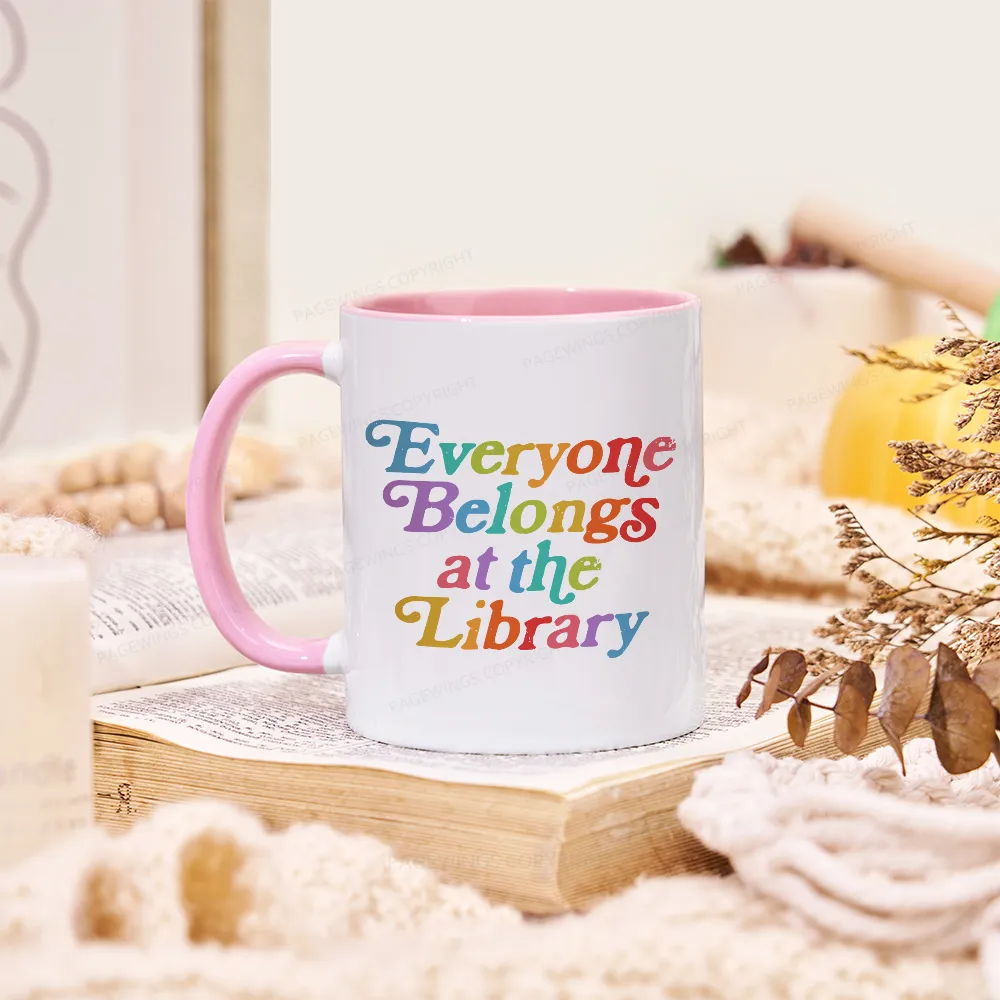 Pagewings Everyone belongs at the library Mug