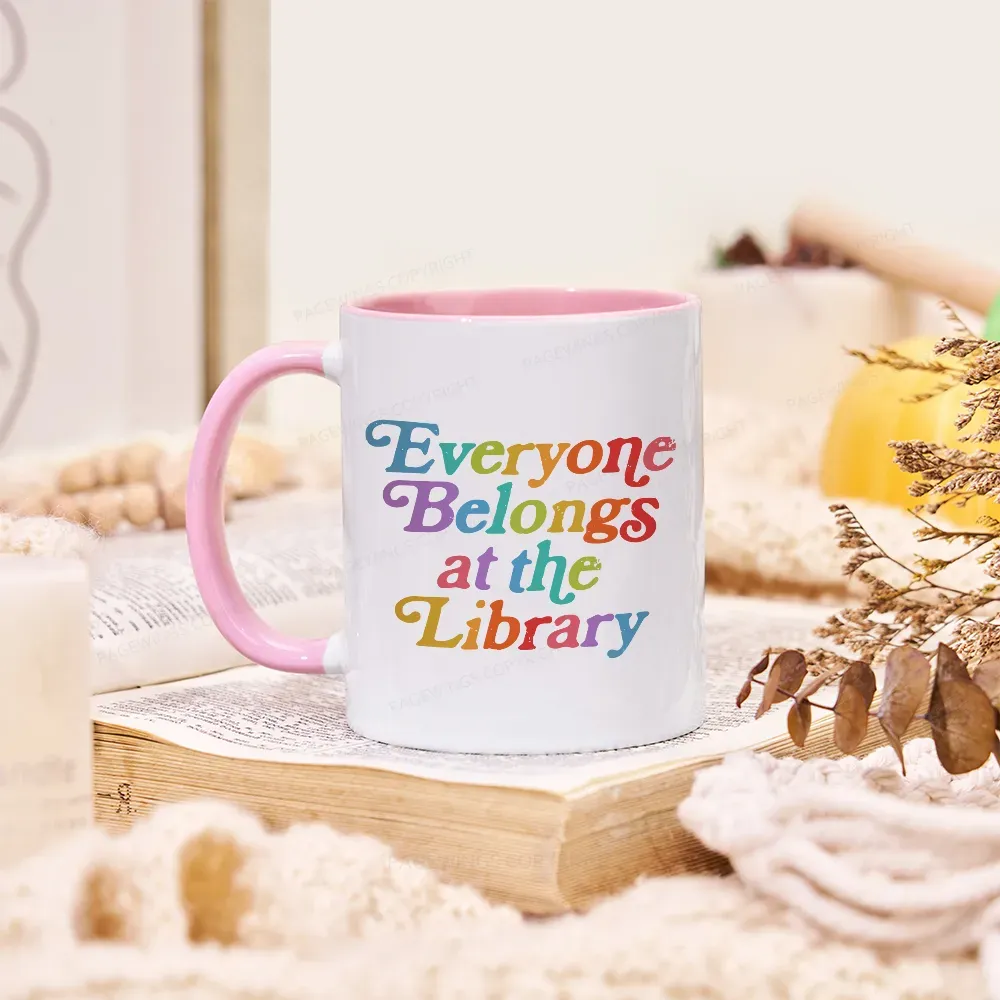 Pagewings Everyone belongs at the library Mug