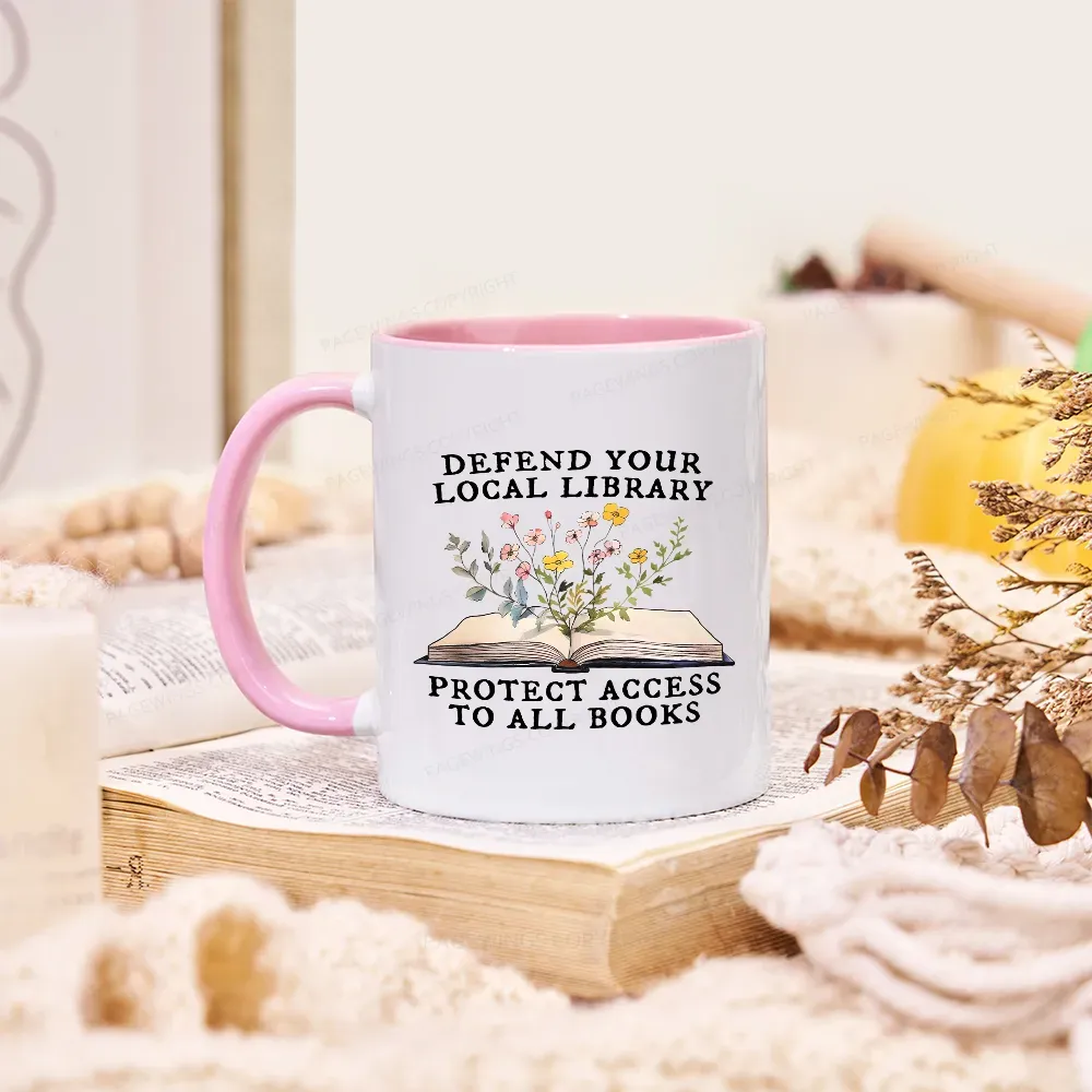 Pagewings Books Save Lives Protect Libraries Mug