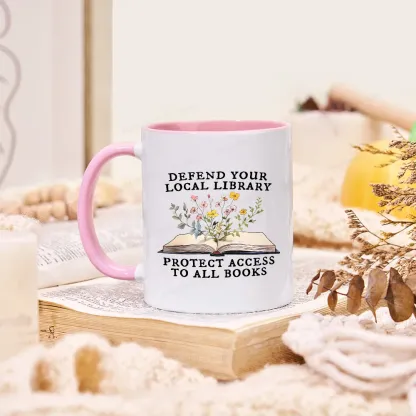 Pagewings Books Save Lives Protect Libraries Mug