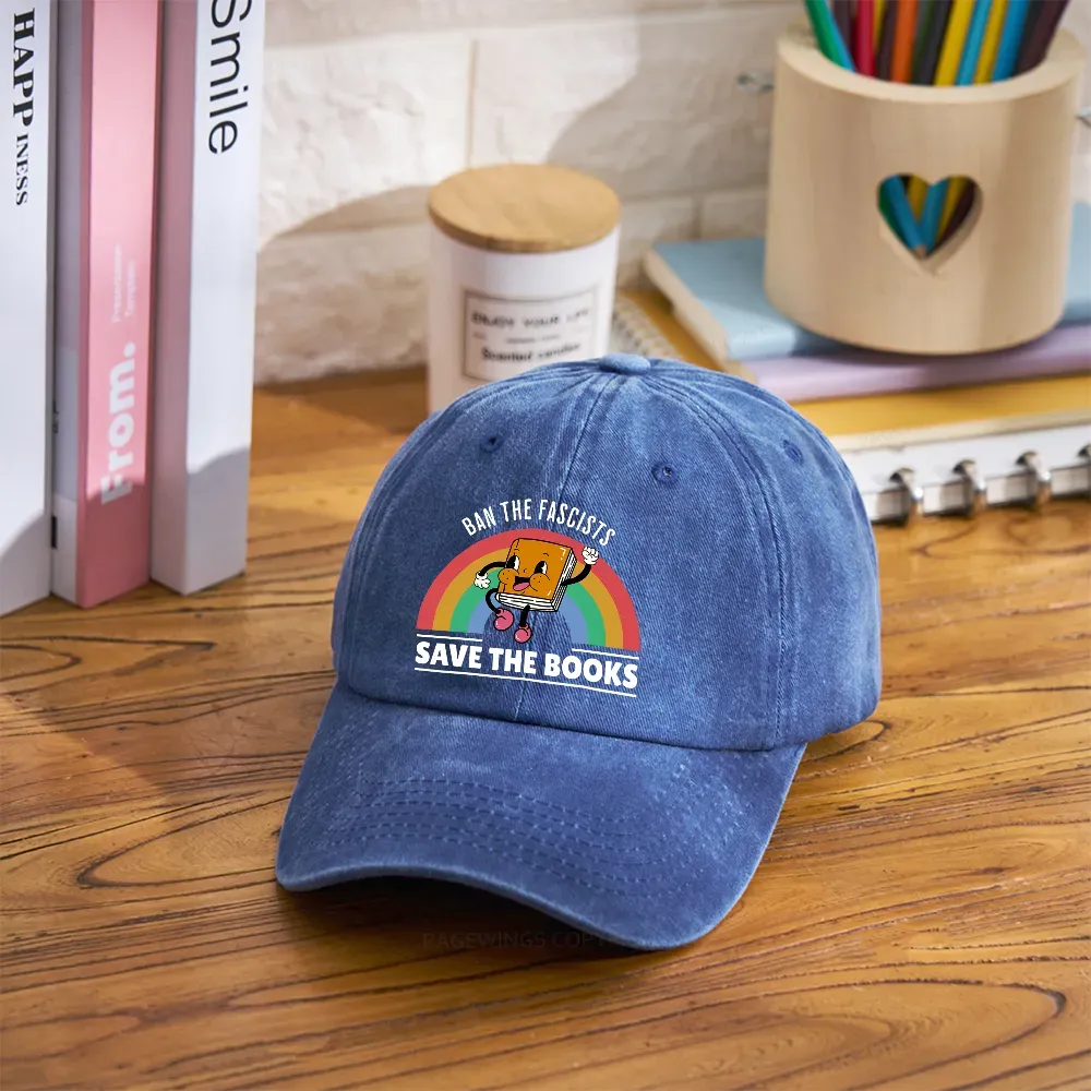 Pagewings Ban The Fascists Save The Books Washed Cap