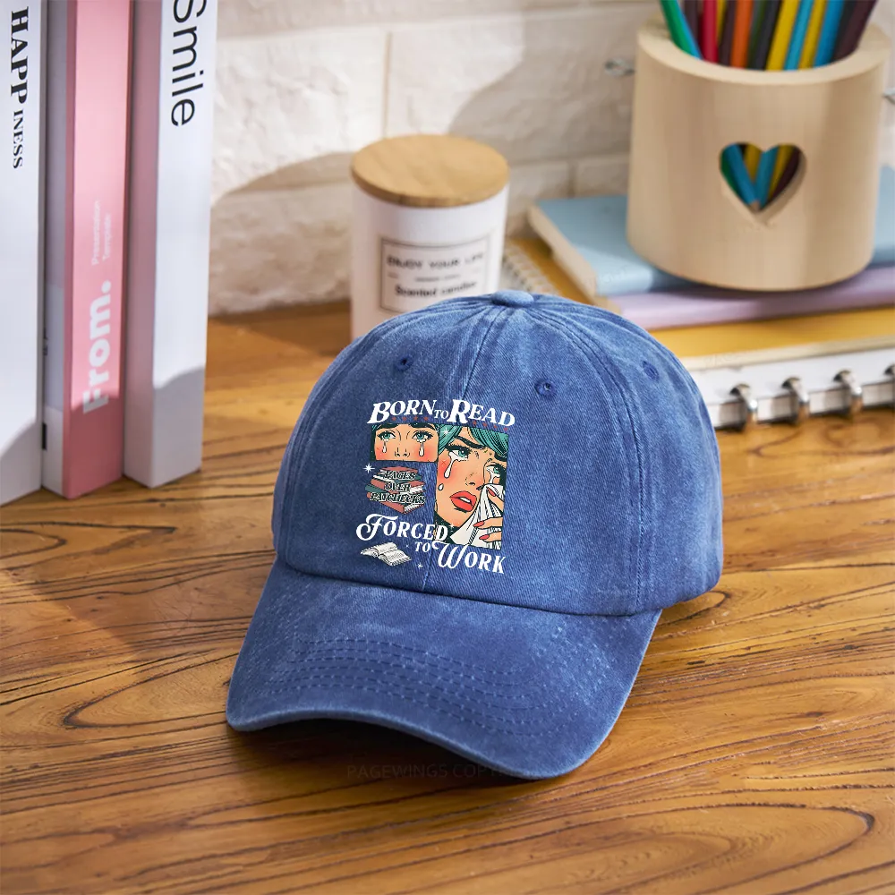 Pagewings Born To Read Bookish Washed Cap