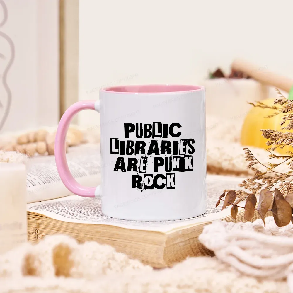 Pagewings Public Libraries Are Punk Rock Mug