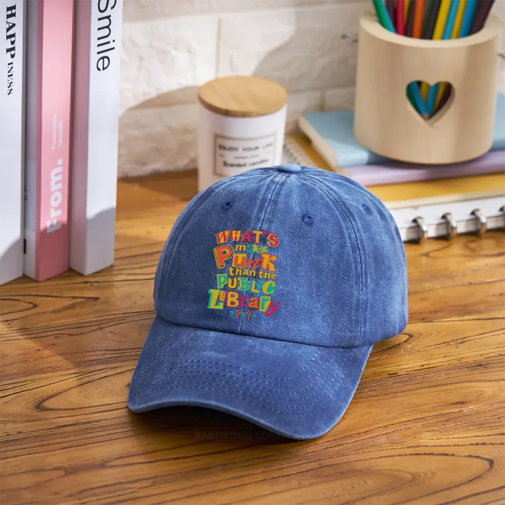 Pagewings What’s More Punk Than The Public Library Washed Cap