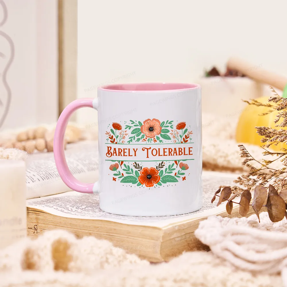 Pagewings Barely Tolerable Book Lover Bookish Mug