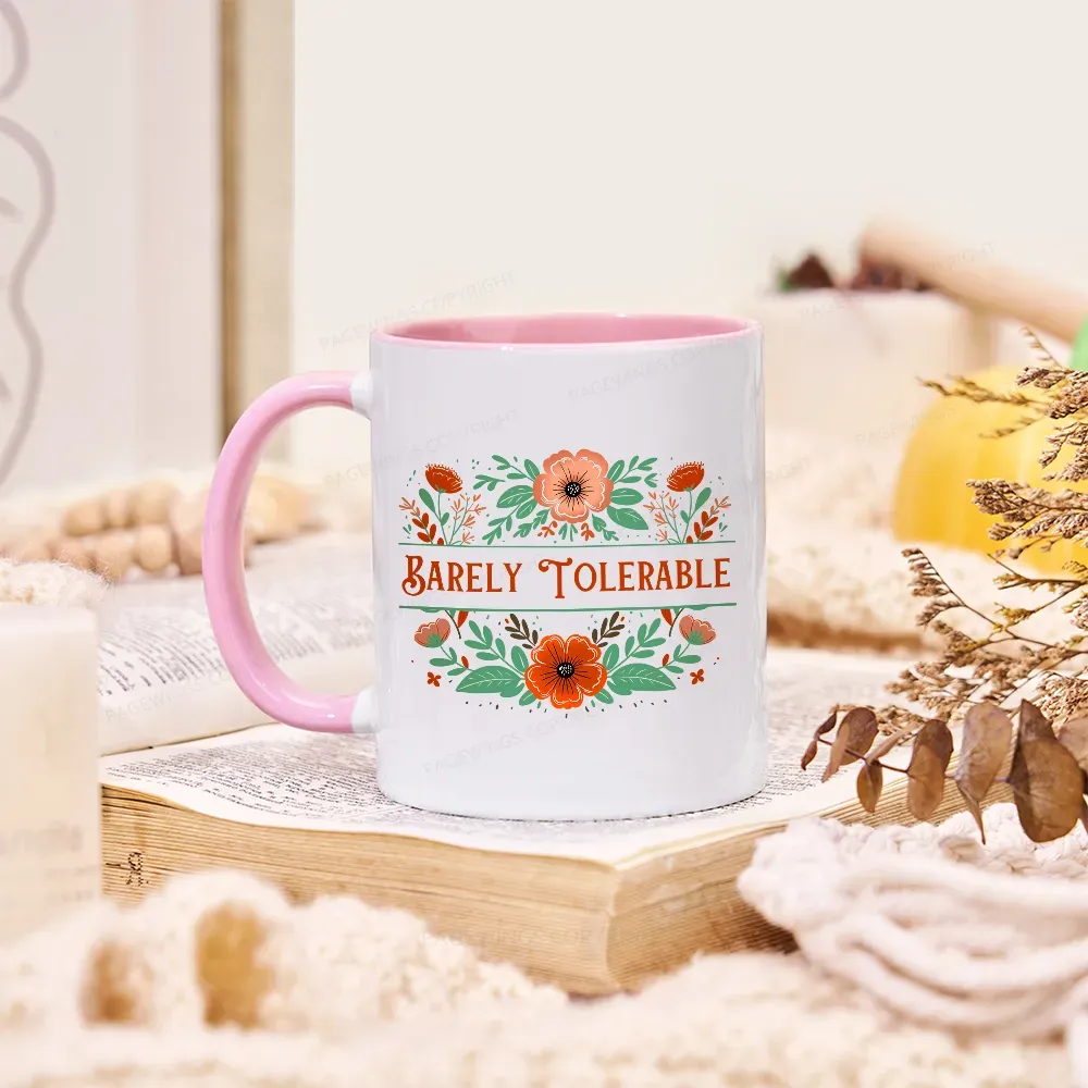 Pagewings Barely Tolerable Book Lover Bookish Mug