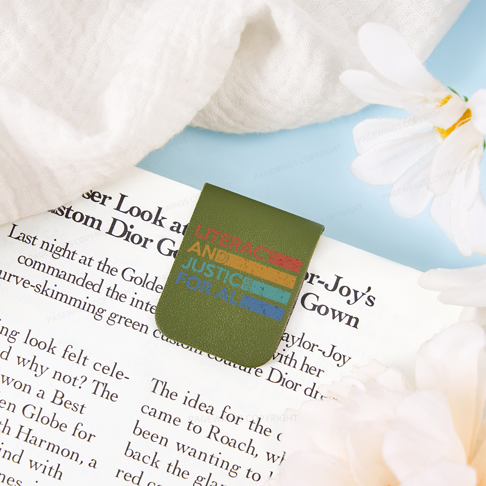Pagewings Literacy and Justice For All Feathers Quotes Magnetic Bookmark
