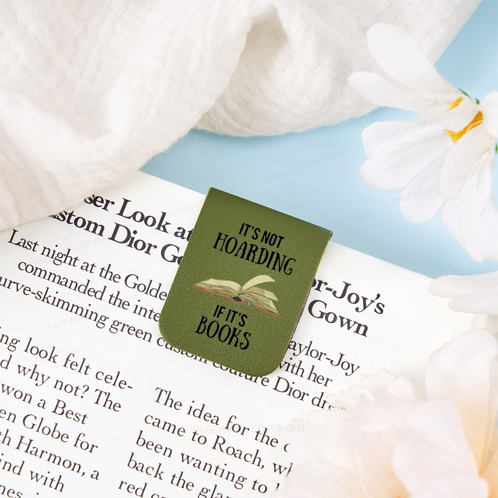 Pagewings It's Not Hoarding If It's Books Feathers Quotes Magnetic Bookmark