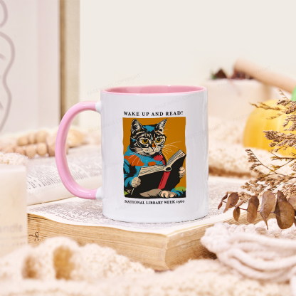 Pagewings Cat Reading Poster Mug