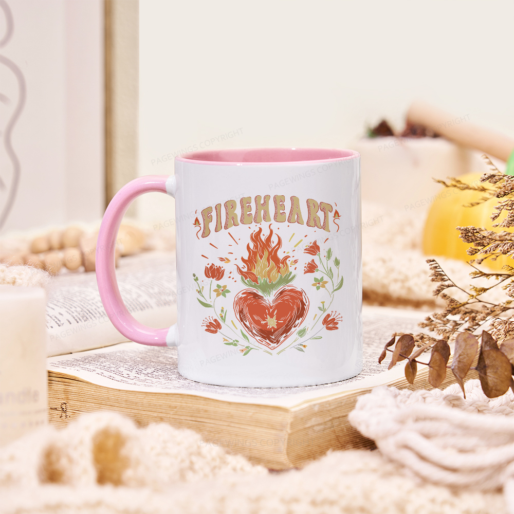 Pagewings Vintage Fire-heart Mug