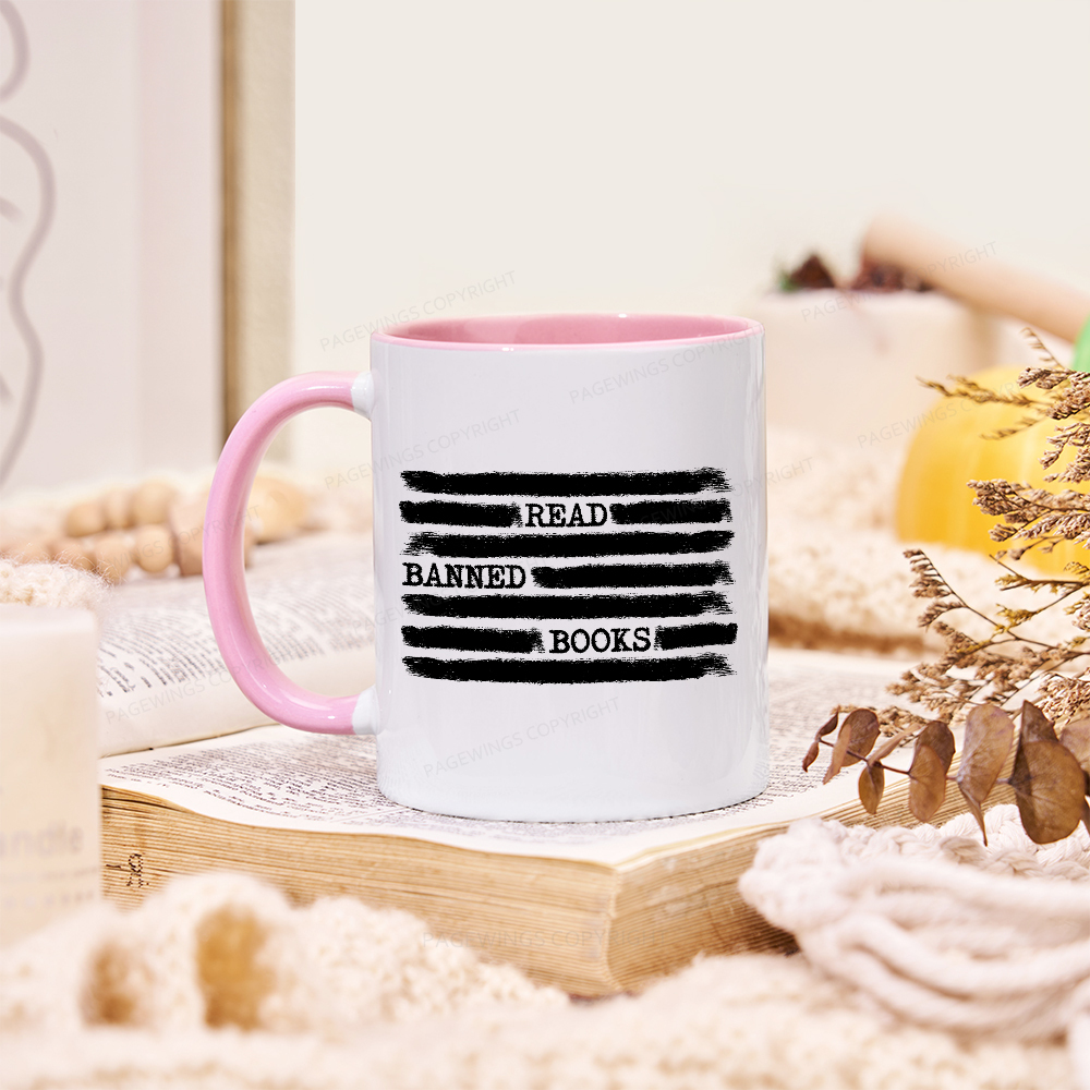 Pagewings Read Banned Books Bookworm Librarian Mug
