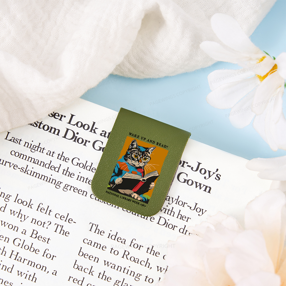 Pagewings Cat Reading Poster Magnetic Bookmark