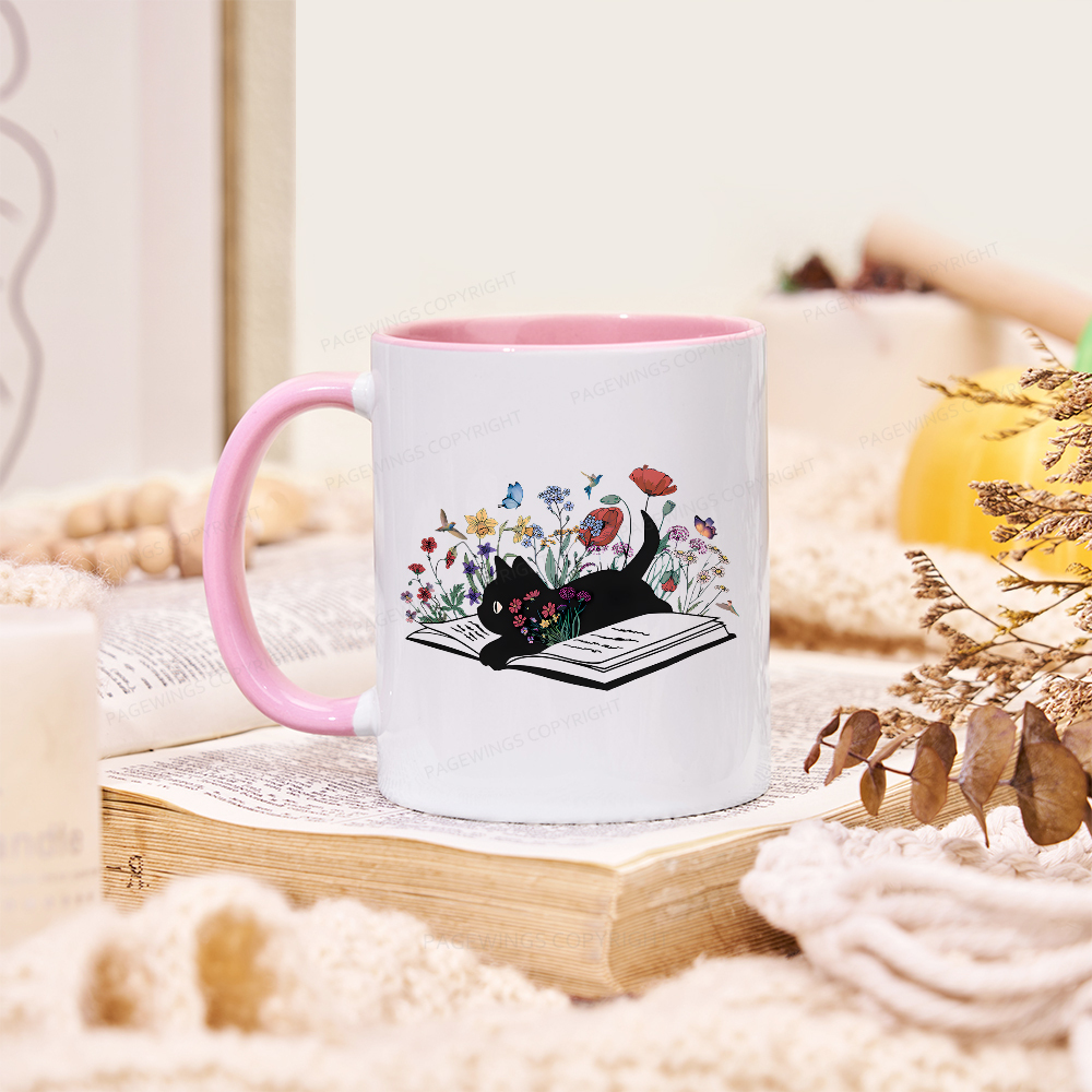 Pagewings Cute Book Cat Mug