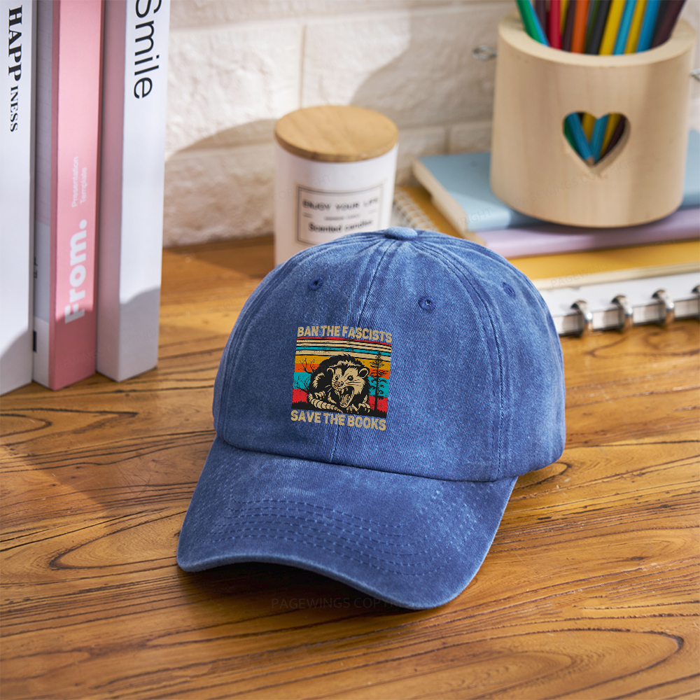 Pagewings Ban The Fascists Save The Books Washed Cap