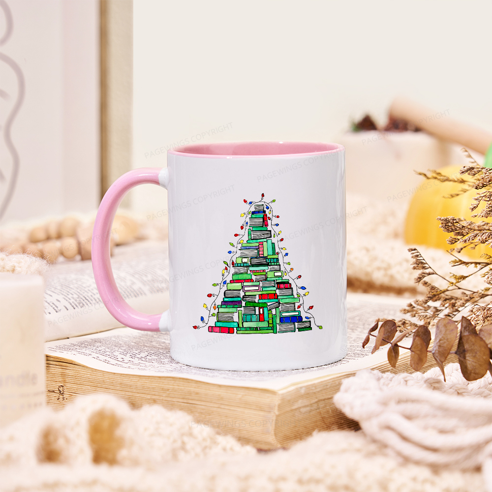 Pagewings Christmas Book Tree Mug