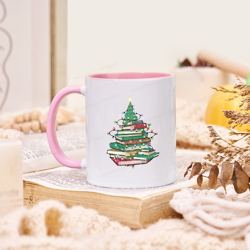 Pagewings Christmas Book Tree Mug