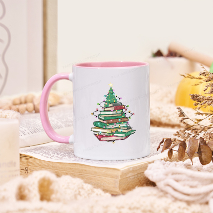 Pagewings Christmas Book Tree Mug