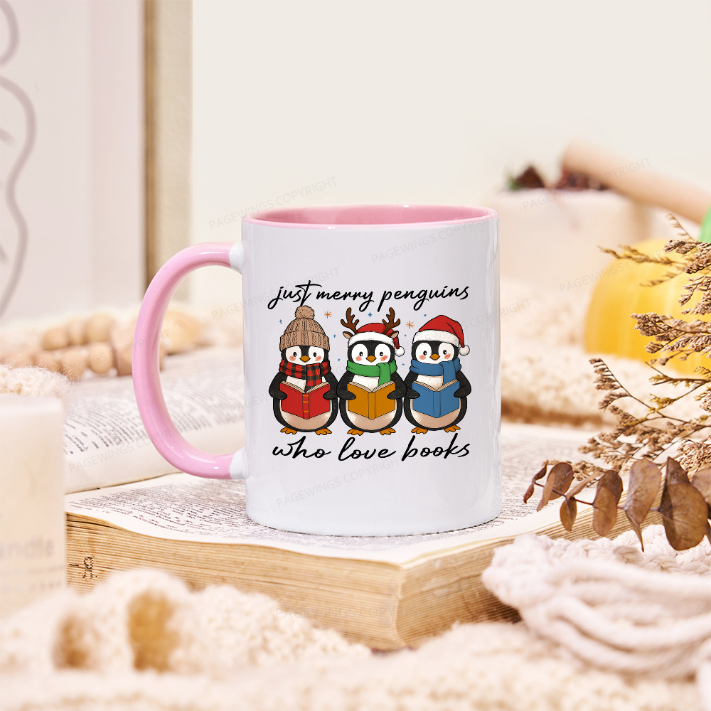 Pagewings Just Merry Penguins Who Love Books Mug