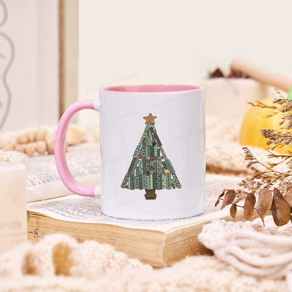 Pagewings Christmas Book Tree Mug