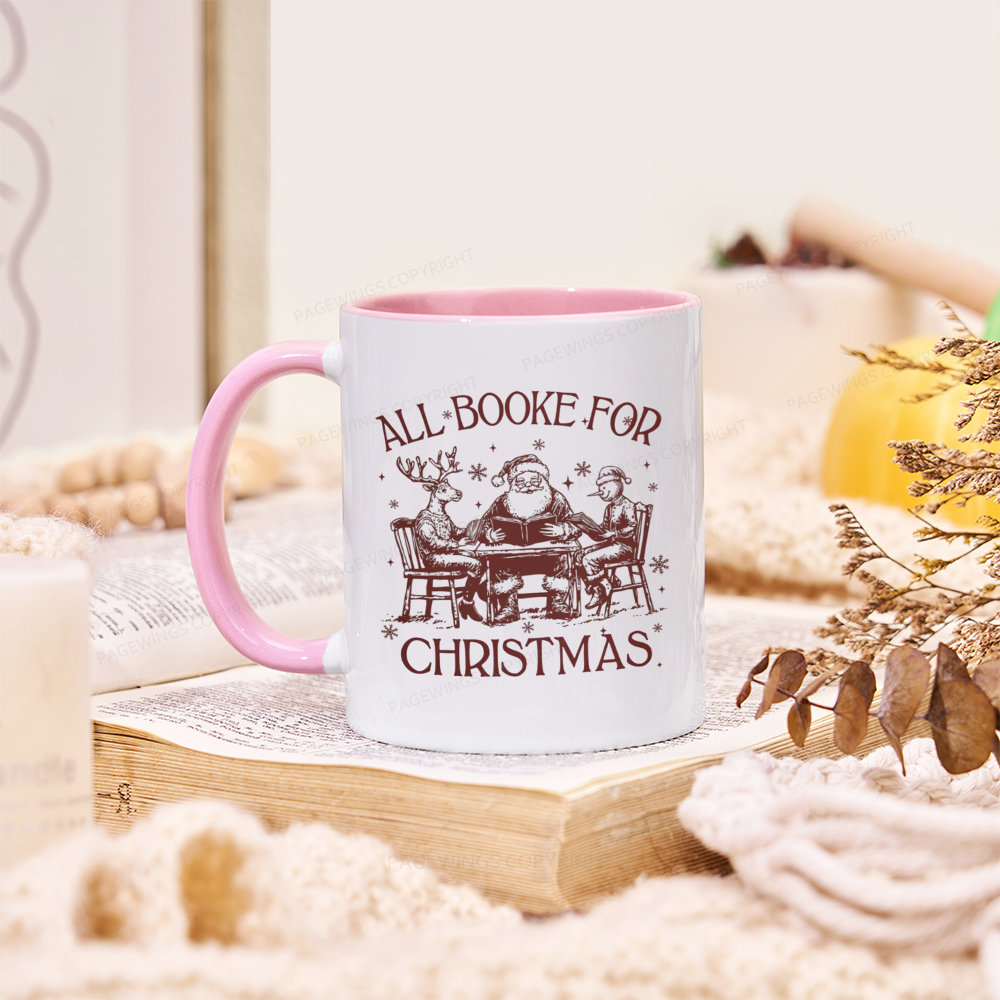 Pagewings Retro All Booked For Christmas Mug