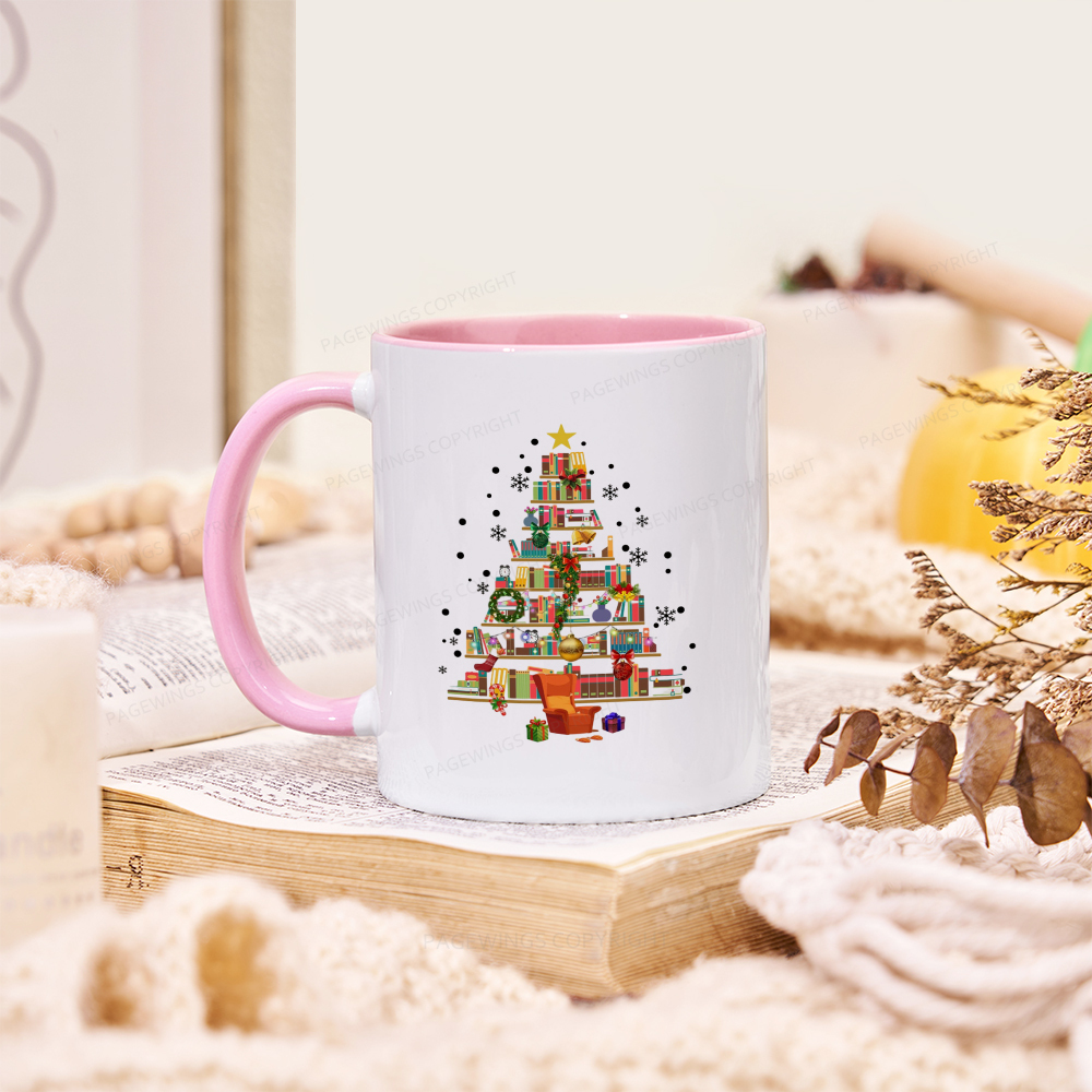 Pagewings Christmas Tree Made Of Books Mug