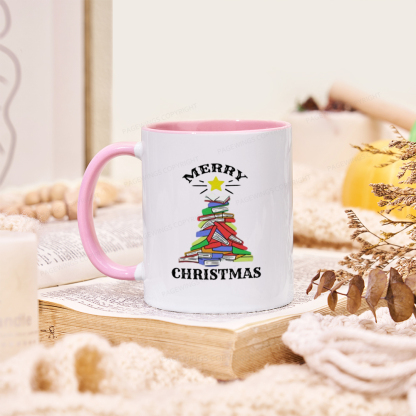 Pagewings Merry Christmas Book Tree Mug