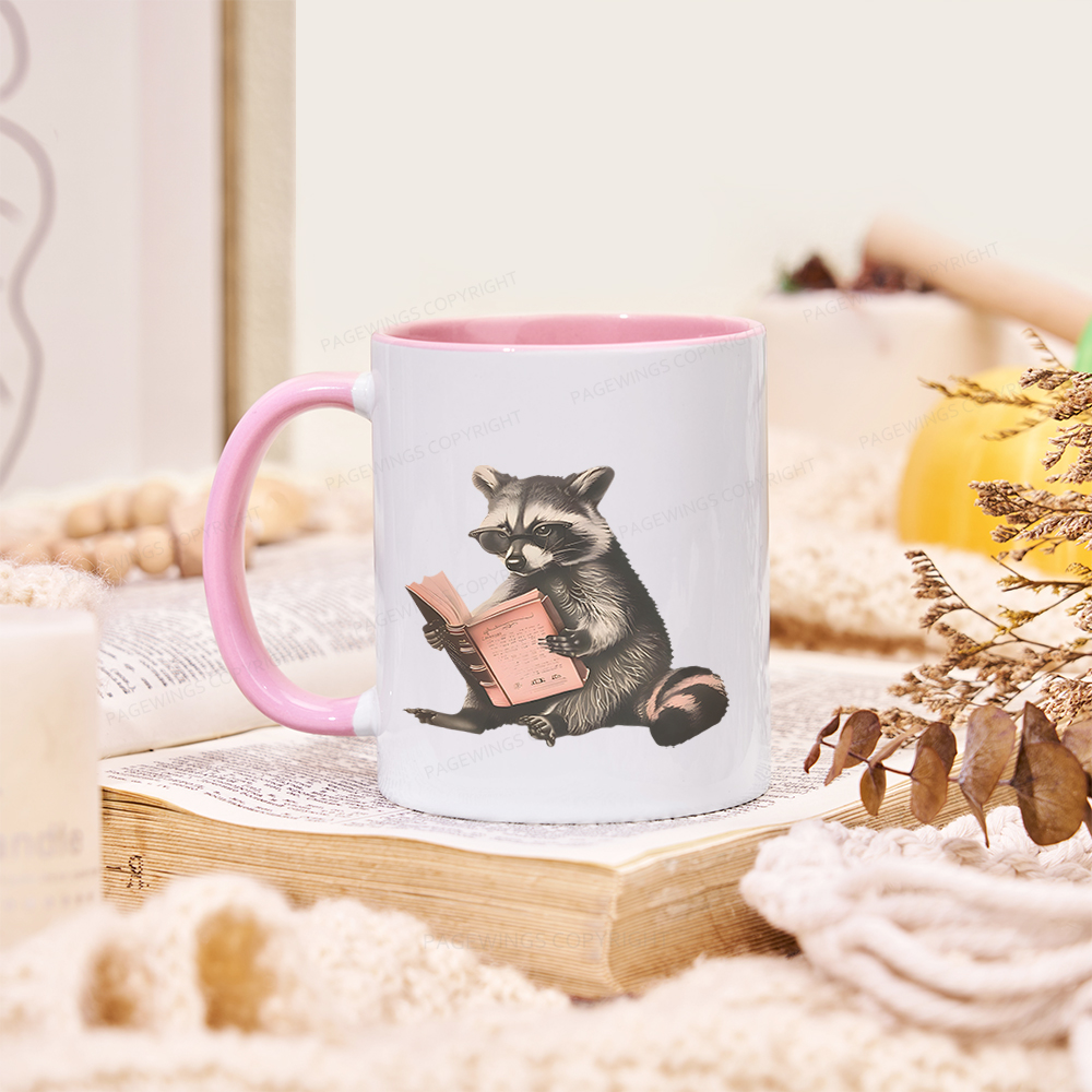Pagewings Funny Raccoon Bookish Gift Mug