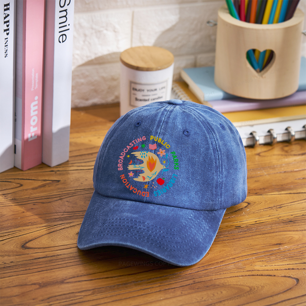 Pagewings Public Parks Libraries Education Broadcasting Washed Cap