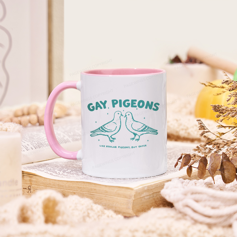Pagewings Gay Pigeons Mug
