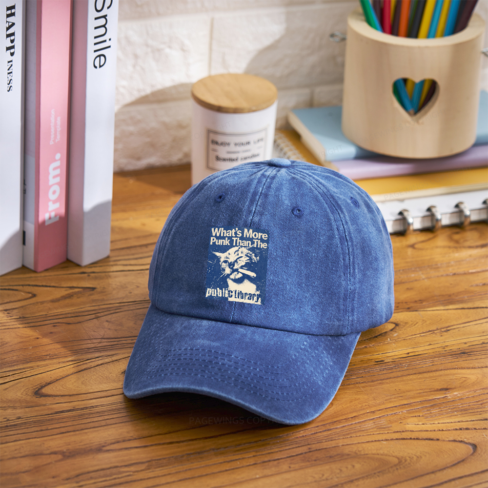 Pagewings What's More Punk Than The Public Library Washed Cap