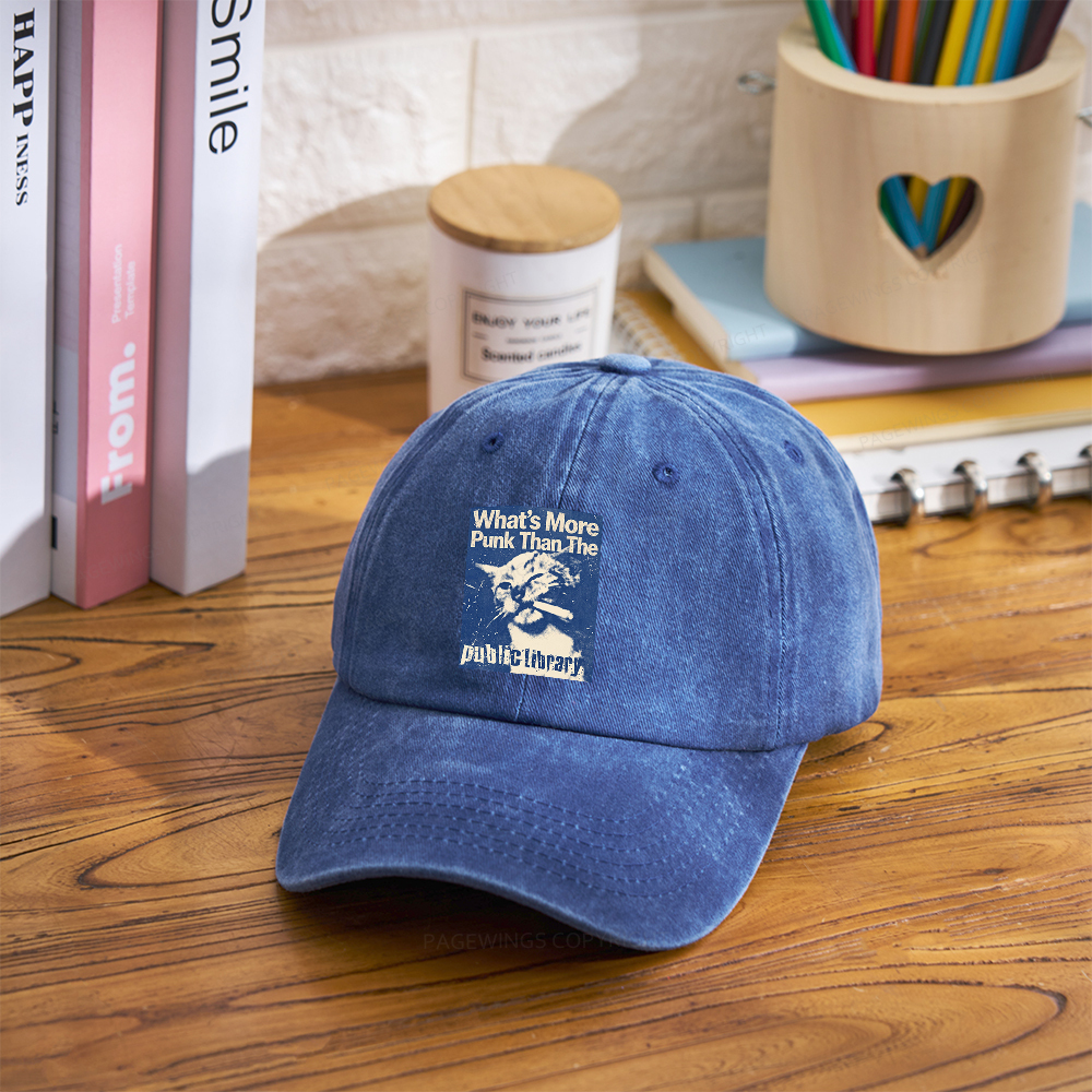 Pagewings What's More Punk Than The Public Library Washed Cap