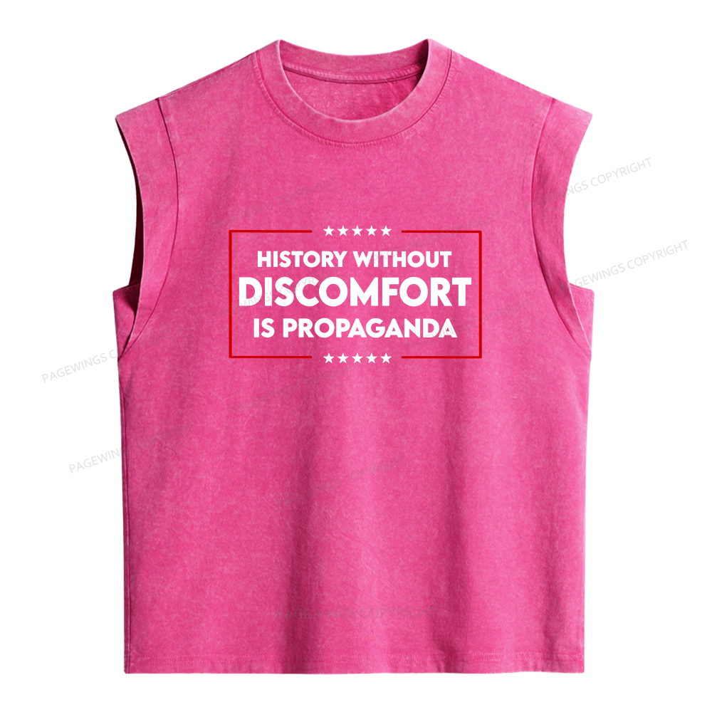 Pagewings History Without Discomfort Is Propaganda Women's Washed Tank Top