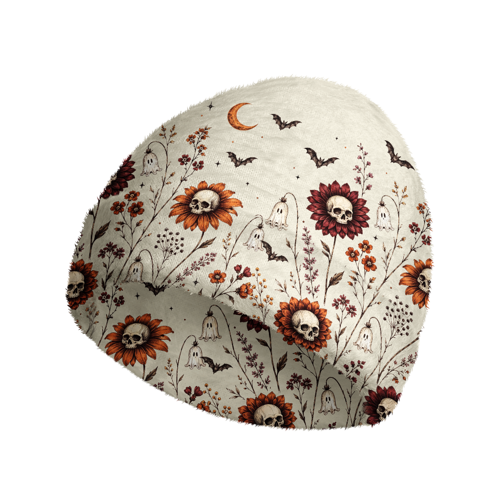 Pagewings Skull Flower Knit Patterned Beanie