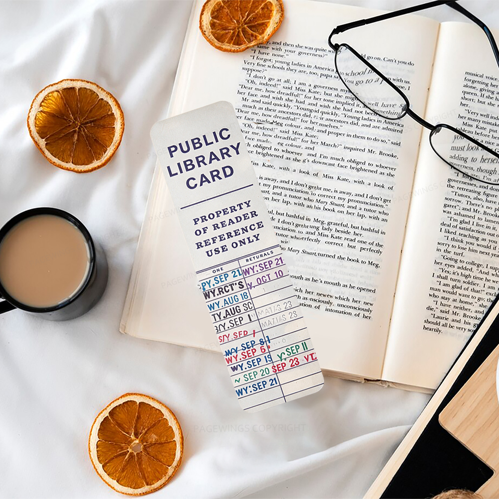 Pagewings Library Card Bookmark