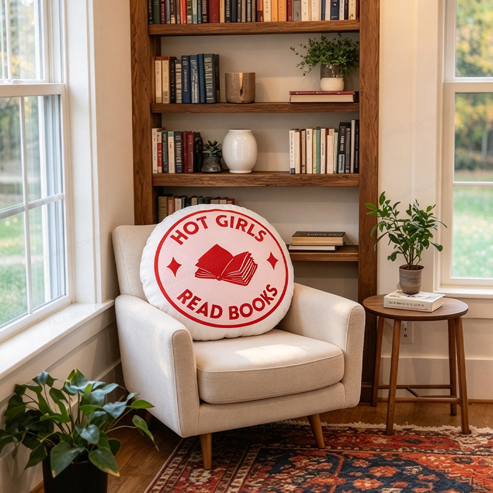 Pagewings Hot Girls Read Books Shaped Throw Pillow